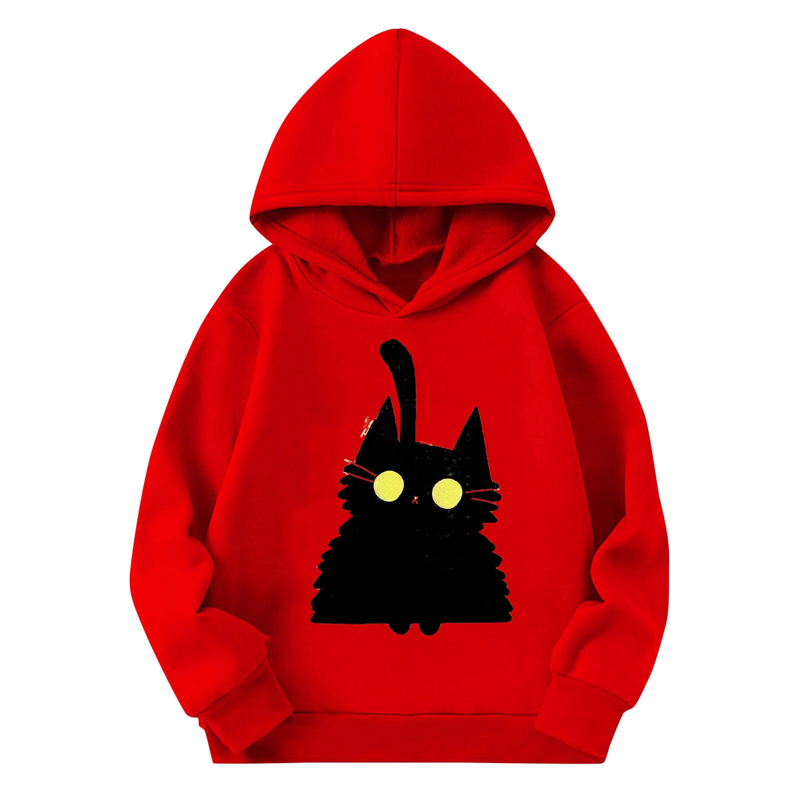 Riecok Halloween Sweatshirt for Girls Funny Print Hooded Pullover Long Sleeve Spooky Season Hoodies Casual Fall Clothes