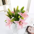 thumbnail image 2 of LOVEVER 35cm Artificial Silk Green Lily Outdoor Bouquet (10 Count), 2 of 9