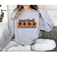 thumbnail image 2 of Basketball Mama Sweatshirt for Women Orange Checkered Basketball Mom Sweater Gray Sweatshirt Adult Small, 2 of 5