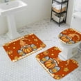 thumbnail image 5 of Fall Bathroom Rugs and Mats Sets 3 Piece Pumpkin Gnome Bath Sets Non Slip Bath Rug Set with U Shape Rug Maple Leaf Orange Buffalo Plaid Thanksgiving Contour Toilet Rug for Bathroom Floor Large Size, 5 of 8