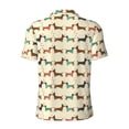 thumbnail image 3 of Xecao Dachshund Dog for Mens' Casual Short Sleeve Button-Down Polo Shirts for a Classic Golf Look, 3 of 9