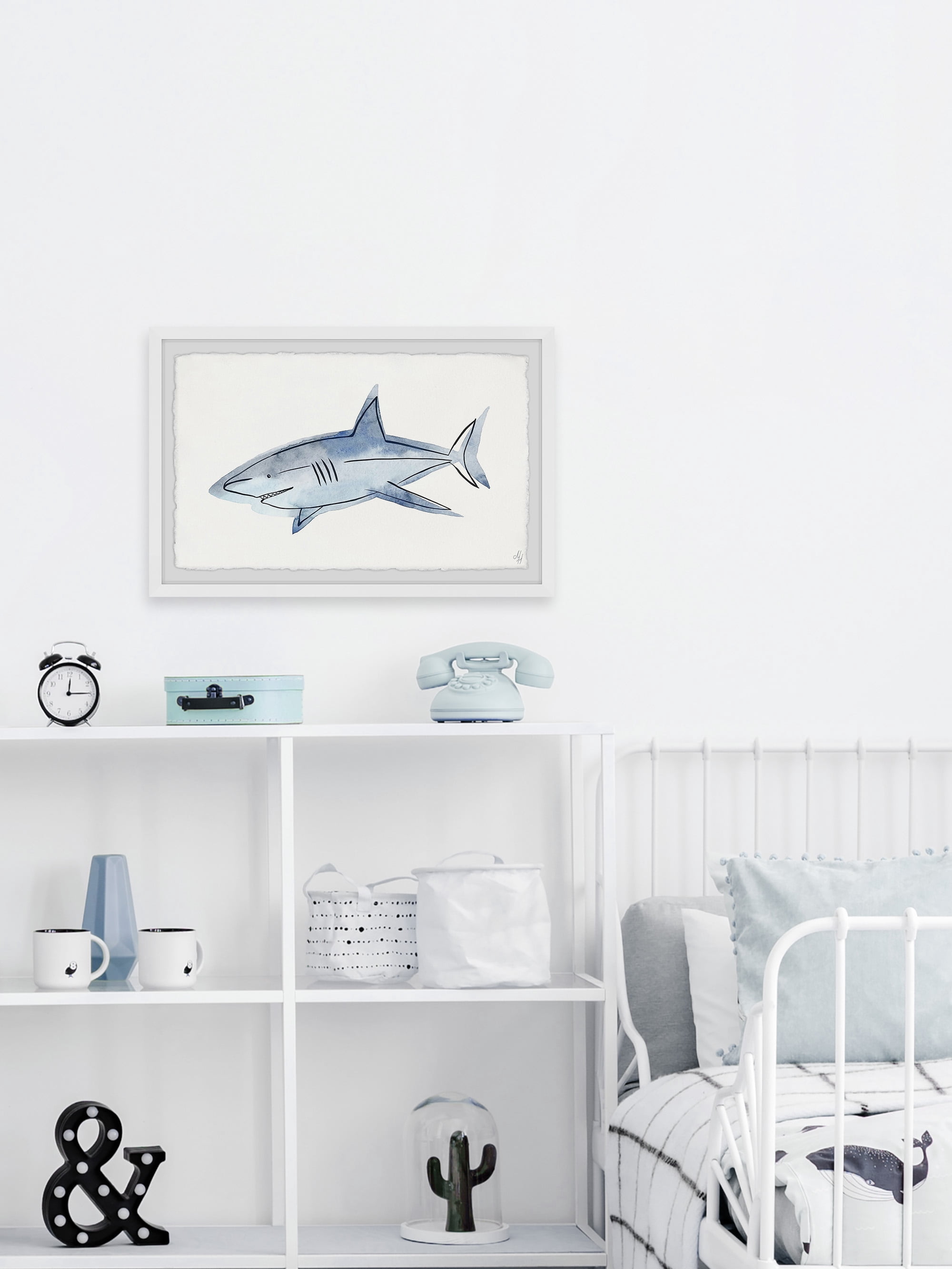 Marmont Hill Roaming Shark Framed Wall Art