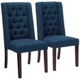 thumbnail image 1 of Christopher Knight Home Blythe Tufted Fabric Dining Chairs (, 2-Pcs Set - Navy Blue / Brown, 1 of 4