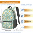 thumbnail image 3 of Daisy Pioneer Flower Green Pattern 17" School Backpacks for Teens,Waterproof Oxford Fabric,S-Shape Padded Straps for School,Travel,Hiking,Camping, 3 of 6