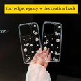thumbnail image 4 of Funda con nudo de mariposa y cuentas de epoxi 3D para iPhone 16, 15, 14, 13, 12, 11 Pro Max Plus, Mini SE, funda de TPU suave transparente, 4 of 5