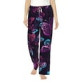 thumbnail image 2 of Goofa Purple Butterfly Printed Soft Pajama Pants for Women, Wide Leg Comfy Casual Lounge Yoga Pants-XX-Large, 2 of 9