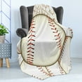 thumbnail image 4 of Baseball Soft Flannel Fleece Blanket, Pattern of Baseball Balls Background Home Run Rules of the Game Success Score Print, Cozy Plush for Indoor and Outdoor Use, 60" x 80", Cream Red, by Ambesonne, 4 of 5