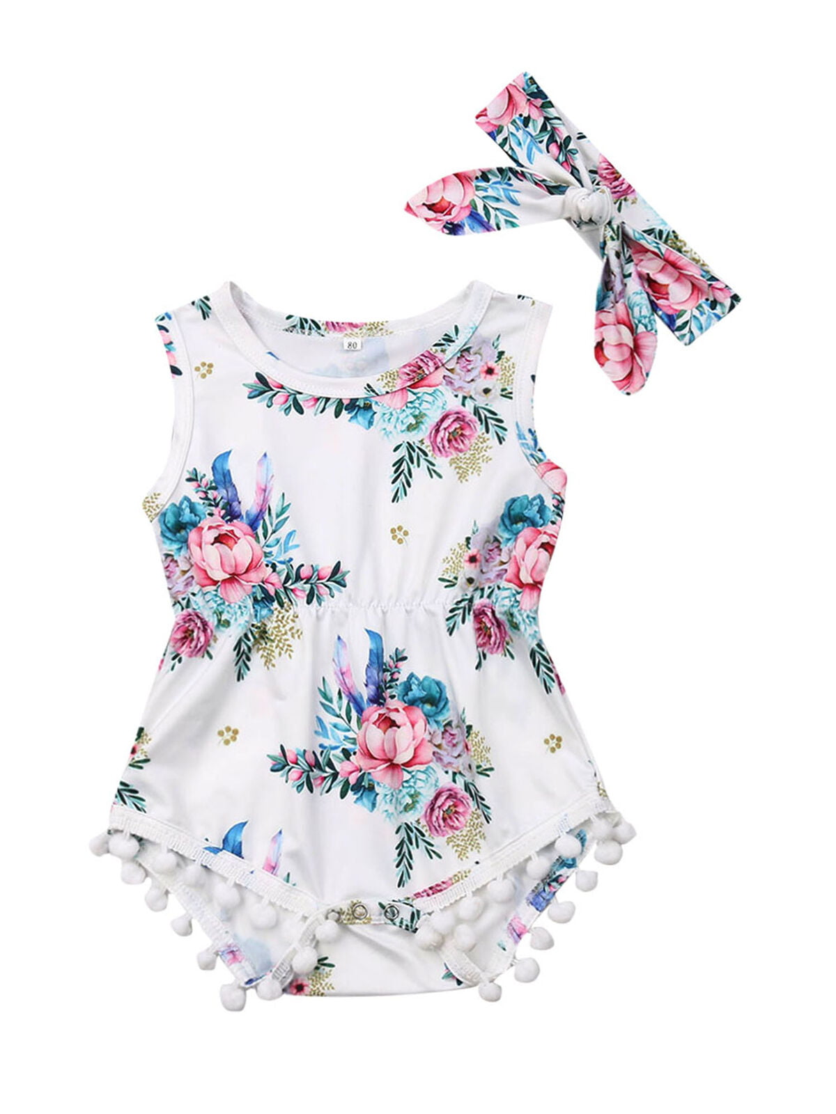 Baby Girls Newborn Clothes Cotton Romper Bodysuit Jumpsuit Summer Outfits Set