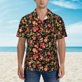 thumbnail image 4 of Lsque Rose Flowers pattern Hawaiian Shirt for Men, Unisex Summer Beach Casual Short Sleeve Button Down Shirts-, 4 of 9