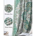 thumbnail image 6 of Turquoise Boho Blackout Curtains for Bedroom, Thermal Insulated Window Treatment, Vintage Abstract Art Floral Ethnic Tribe Grommet Top Blackout Draperies and Drapes for Basement 27.5"x39" 2 Panels, 6 of 8