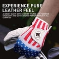thumbnail image 2 of Golf Gloves Men Left Hand Right with Ball Marker Blue Camo Plaid Pack, Mens Leather Golf Glove All Weather Grip Small Medium ML Large XL, 2 of 6