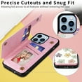 thumbnail image 4 of Allytech iPhone 14 Pro Max Case with Card Holder, Stylish Flower with Glitter Bling Rhinestone Stand Shockproof Slim Fit Bumper Wallet Case for Apple iPhone 14 Pro Max - Floret, 4 of 7