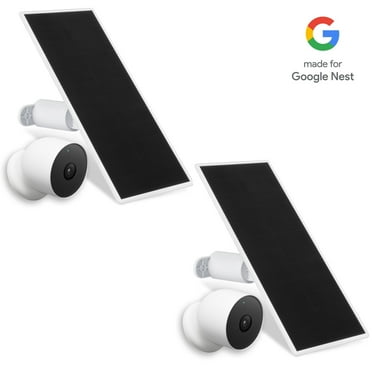 Google Nest Cam (battery) with Premium Solar Panel Bundle (White, 2 Pack)
