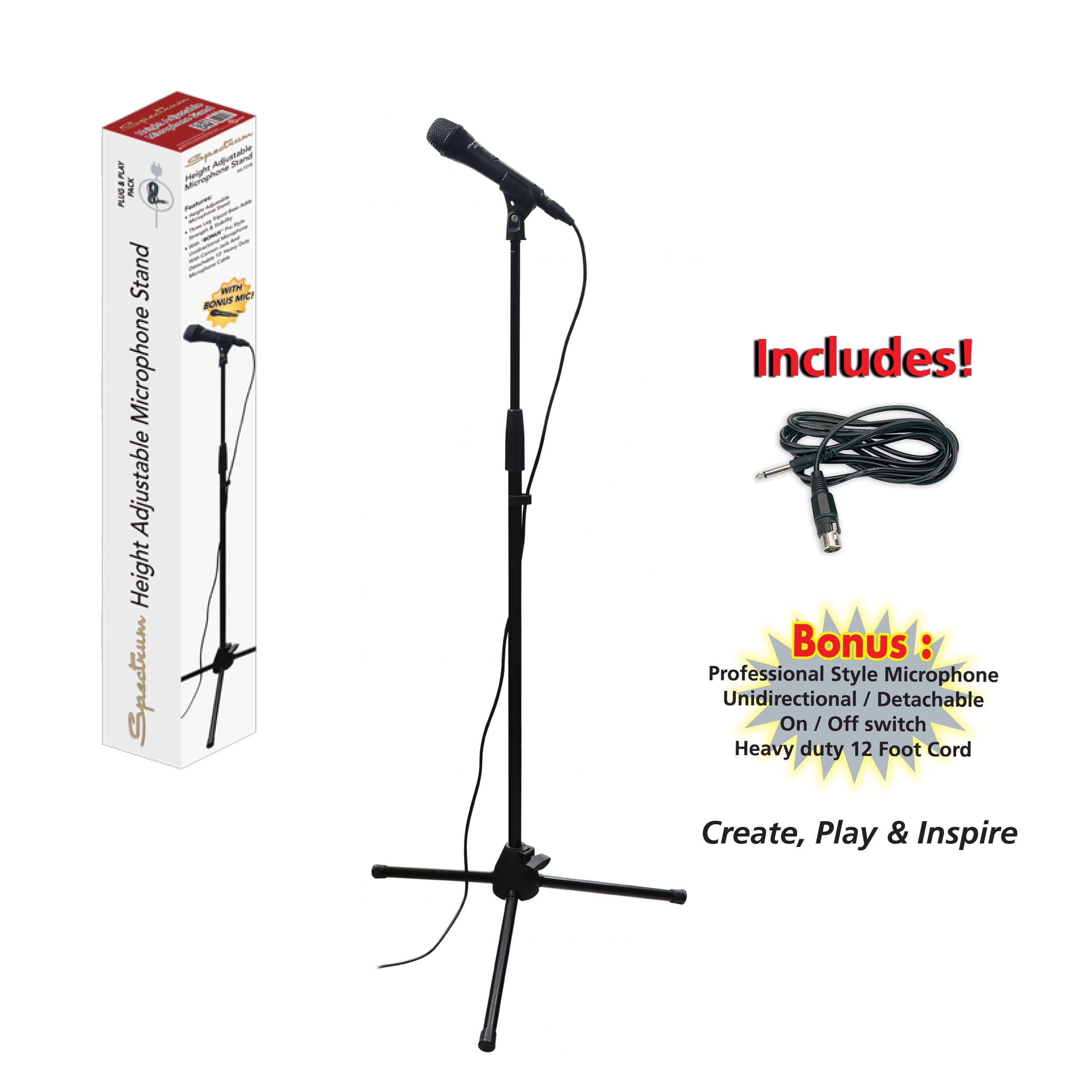 Spectrum AIL 101B Microphone Stand with Microphone