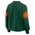 thumbnail image 5 of Women's Fanatics Green Miami Hurricanes Oversized Hometown Premium Punt Coverage Raglan Pullover Sweatshirt, 5 of 5
