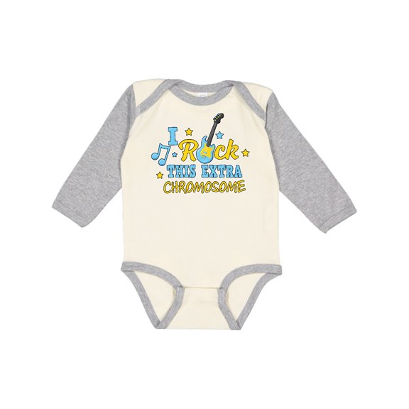 Inktastic I Rock This Extra Chromosome Down Syndrome Awareness Boys or Girls Long Sleeve Baby Bodysuit