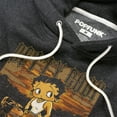 thumbnail image 2 of Betty Boop Rebel Rider Unisex Adult Slim Fit Pull-Over Heather Hoodie, Charcoal, 2X-Large, 2 of 5