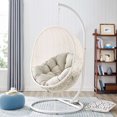 thumbnail image 1 of Modway Chaise Balançoire de Patio Extérieur avec Support en Blanc Beige, 1 of 9