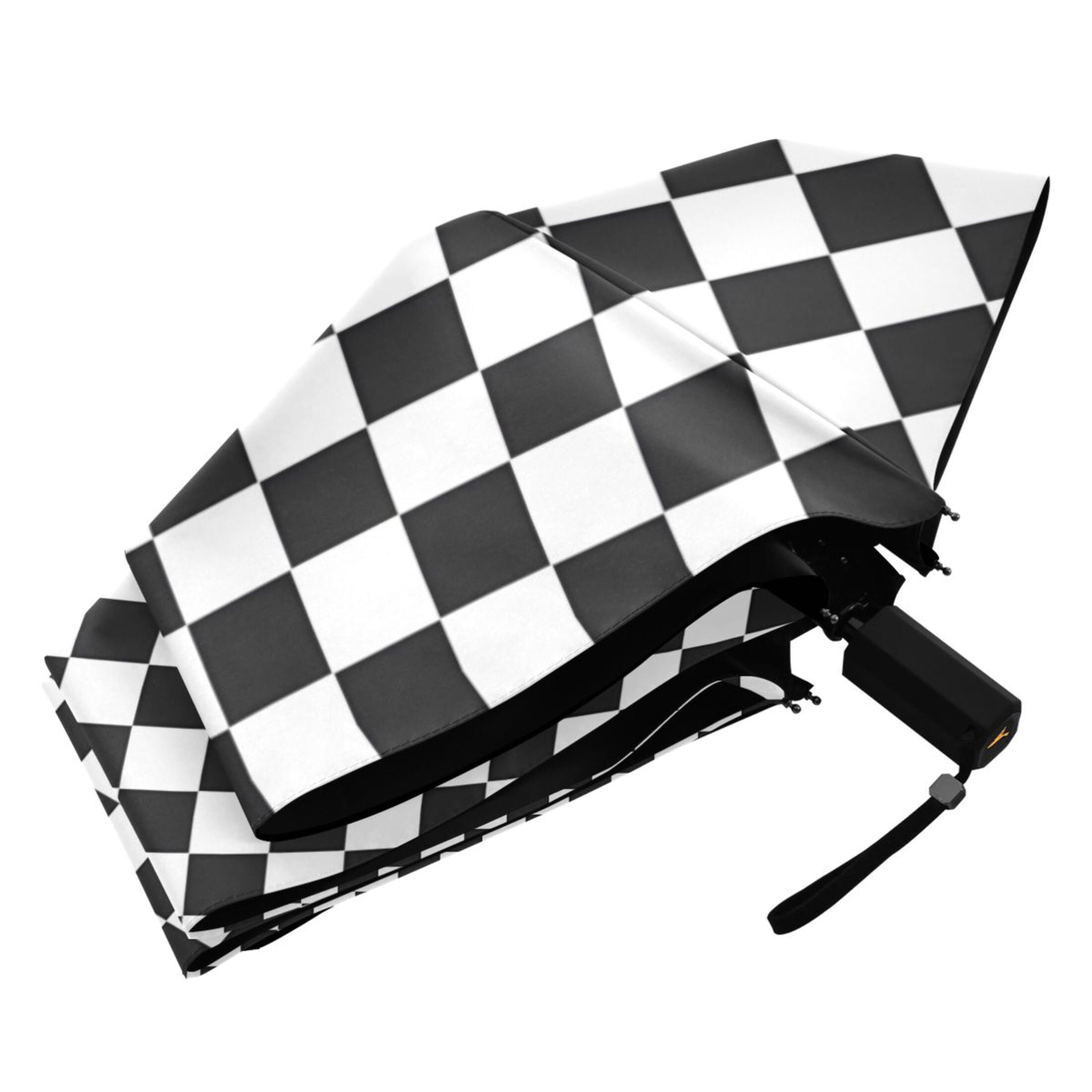 ALAZA Buffalo Checkered UPF 50+ Compact Folding Umbrella for Rain Travel Umbrella Packable