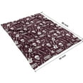thumbnail image 4 of Burgundy Rock Skull Pattern Blanket,Comfortable Soft Lamb Wool Throw Blanket,All Season,Warm Lightweight Blankets for Sofa Bed Couch Living Room Chair,60"x80", 4 of 4