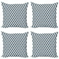 thumbnail image 1 of Ambesonne Retro Throw Pillow Cover 4 Pack, Cubes Squares 3D Style, 20", Blue Pale Blue White, 1 of 2