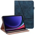 thumbnail image 1 of compatible Samsung Galaxy Tab S9/S9 Fe Embossed Striped Leather Case Blue (GET IT)_Gift Of G, 1 of 5