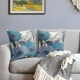 thumbnail image 2 of Vintage Flowers Pillow Covers 20x20 Inch Set of 2 Teal Blue Black Floral Leaves Decorative Square Throw Pillows For Couch Rustic Square Pillow Cases Home Decor For Living Room Sofa Porch Outdoor, 2 of 6