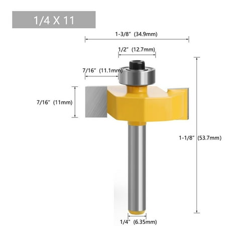 

Fule 6mm 1/4inch shank wood T-Sloting Rabbet Router Bit with Bearing Milling Cutter