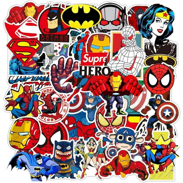 50 Pcs Superhero Stickers Marvel Hero Theme Waterproof Skins