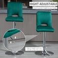 thumbnail image 4 of HOMCOM Modern Counter Height Bar Stools Set of 2, Adjustable Height Fabric Bar Chairs, Metal Kitchen Stools with 360 Degree Swivel Seat and Footrest, Green, 4 of 10