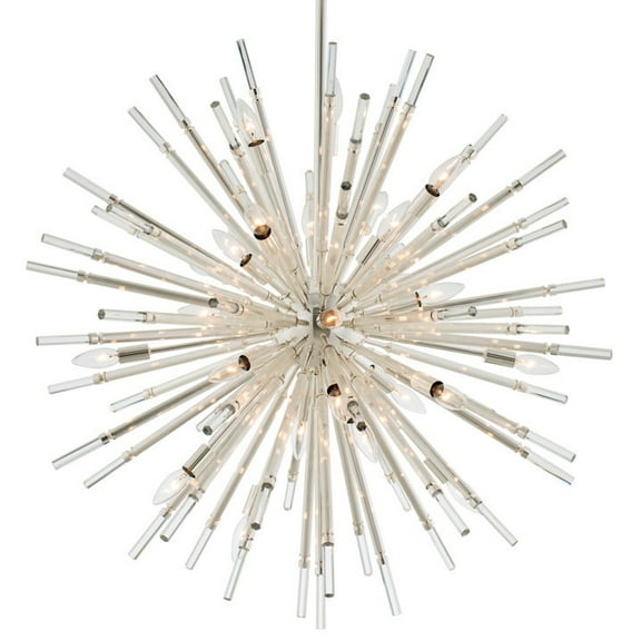 037457-014-FR001-Allegri Lighting-Sprazzo - 28 Light Pendant   Polished Silver Finish with Firenze Crystal