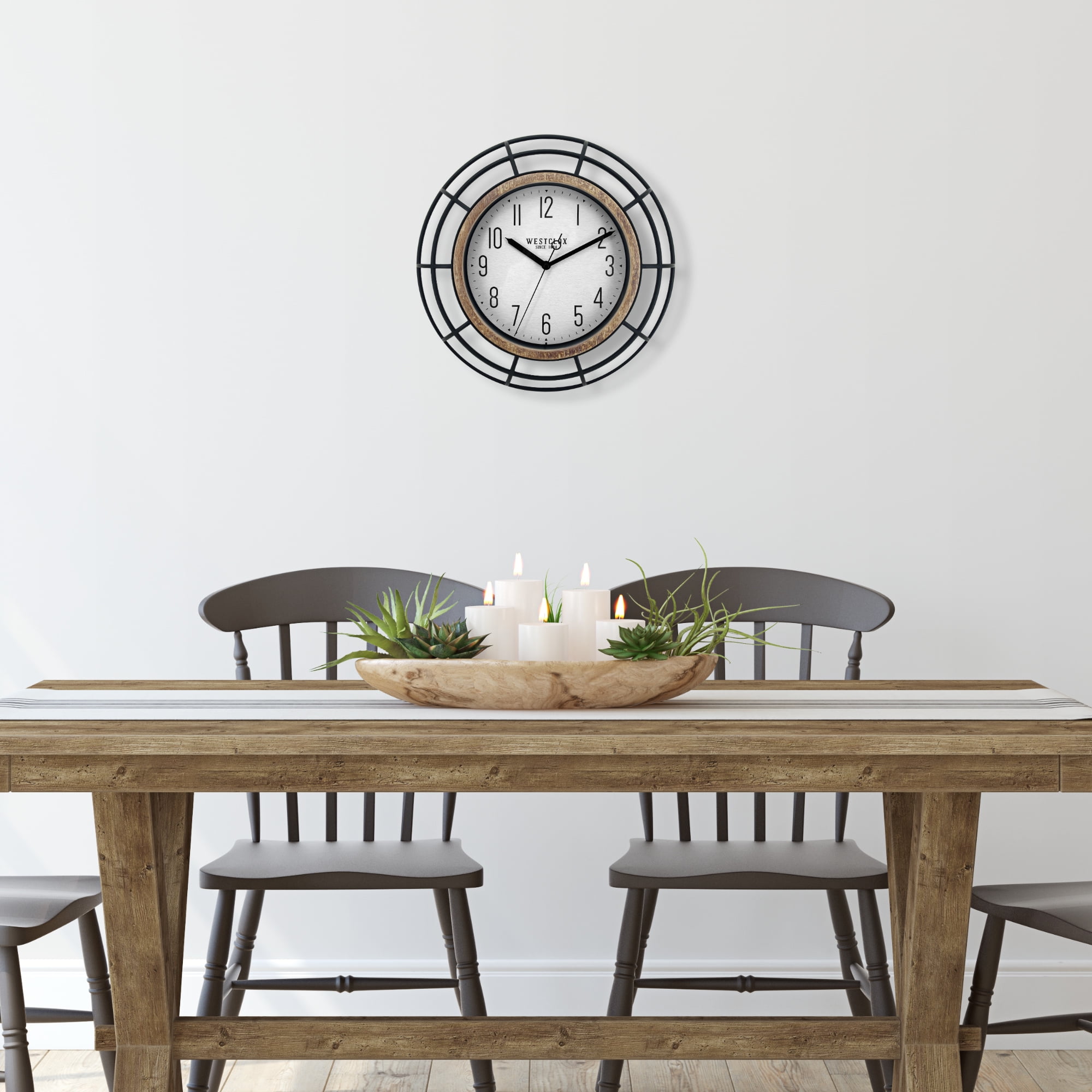 Mainstays 12" Quartz Modern, Industrial Indoor Wall Clock