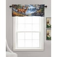 thumbnail image 3 of Autumn Deer Kitchen Valances for Windows Farmhouse Linen Window Valance Curtain for Living Room Window Treatment Farmhouse Elk River Valance Rod Pocket Topper Drape, 60 x 18 Inch, 3 of 6