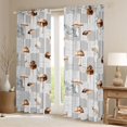 thumbnail image 2 of jejeloiu Brown Mushroom Curtains Pack of 2 (42x84 Each),Rustic Fungus Plant Curtains Blackout,Retro Graffiti Plaid Bedroom Curtains For Boys Kids,Luxury Bedroom Decor, 2 of 6