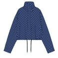 thumbnail image 5 of Generic Women's Casual Jackets Polka Dot Stand Collar Jackets Drawstring Hem Cropped Zip Up Coats Fall Winter Outerwear, 5 of 5