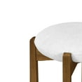 thumbnail image 4 of Christopher Knight Home 30" Round Upholstered Bar Stools, Wooden Frame, Dark Walnut + Ivory, Set of 4, 4 of 9