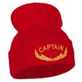 thumbnail image 4 of Captain Oak Leaf Embroidered Long Knitted Beanie - Red OSFM, 4 of 5