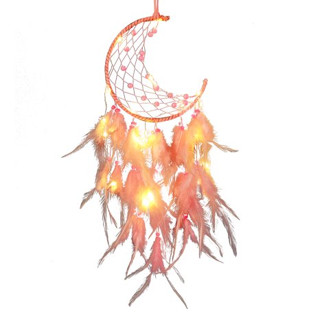 

Night Light Bedroom Handmade Home Decor Wall Hanging Dream Catcher Moon Shape