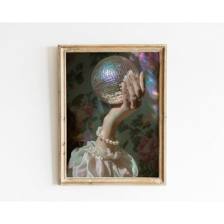 Victorian Disco Ball Art,Baroque Wall Art, Dark Academia Decor,Renaissance Art Posters, Dark Moody Antique Art,Dagger Poster,Altered Poster, 8x12 UNFRAMED