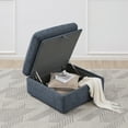 thumbnail image 2 of CHITA ottoman with storage for Living Room, Fabric Foot Rest Stool Seat, Blue, 2 of 9