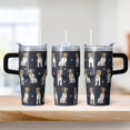 thumbnail image 2 of 20OZ Insulated Dog Outdoor Tumbler with Handle Straw and Lid Paw Print Coffee Cup for Women Friends Great Holiday Birthday Presents Fits Most Car Cup Holders, 2 of 6
