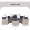 thumbnail image 3 of Havenside Home Nuon Outdoor Patio Furniture 5-piece Rattan Wicker Half-Moon Half Round Curved Sofa Sectional Set by  Grey, 3 of 5