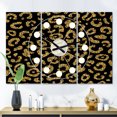 thumbnail image 2 of Designart « Golden Leopard Fur Surdimensionné Milieu du Siècle Moderne Multipanel Horloge Murale, 2 of 4