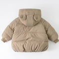 thumbnail image 2 of Favoffer Baby Boys Girls' Clothing Hooded Coat Corduroy Thickened Jacket Winter Warm Down 3D Ear Padded Puffer Outwear for Home Party Travel Casual Toddler 1-6Y, 2 of 3