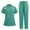 A006-Mint Green, variant on Nurse Scrubs for Women Set Scrub Sets for Woman Short Sleeve Stretchy V Neck Blouse T-Shirt Pants Nursing Uniforms Workwear Black S