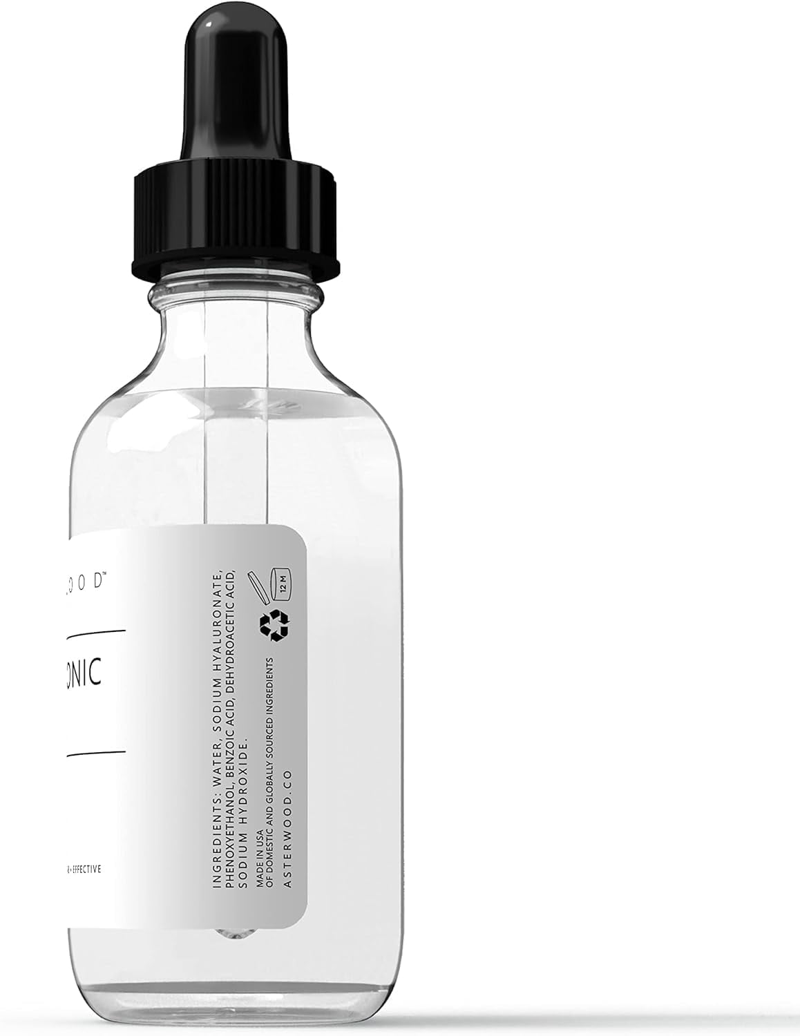 Asterwood Hyaluronic Acid Serum for Face - Plumping, Anti-Aging, Hydrating - Fragrance-Free - 4 Fl Oz