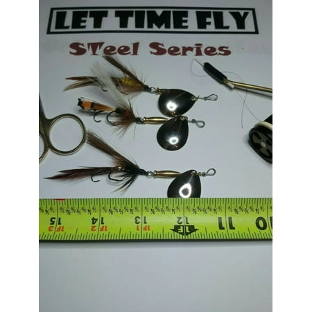 Trout spinner 1/4 oz inline spinner lot of 3 sliver spoon LTFFLIES.COM