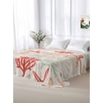 thumbnail image 6 of Red Orange Coastal Flat Sheets Only Queen Size, Soft Breathable Bed Top Sheets for Mattress, Summer Beach Starfish Coral Nautical Rustic Bedding Flat Sheets for Home Hotel Bedroom Bed Protection, 6 of 9