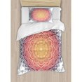 thumbnail image 3 of Mandala Duvet Cover Set Queen Size, Geometric National Kaleidoscope Motif with Gradient Tone Effects Petal Heart Forms, Decorative 3 Piece Bedding Set with 2 Pillow Shams, Multicolor, by Ambesonne, 3 of 3