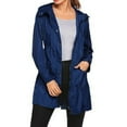 thumbnail image 4 of Duoif Rain Jacket Women, Women's Raincoats with Hood Windbreaker with Belt Lightweight Long Rain Jackets Outdoor Trench Coat Jackets for Women Dark Blue XL, 4 of 7